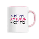 Mug 50% maman 50% papa 