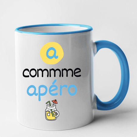 Mug A comme apéro Bleu