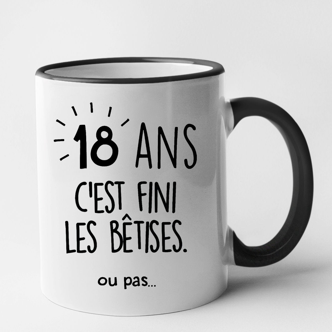 Mug Anniversaire 18 ans Noir