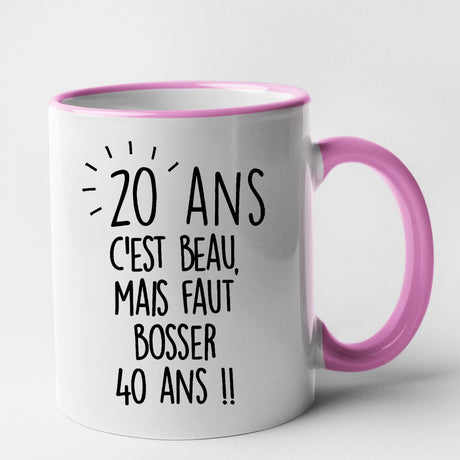 Mug Anniversaire 20 ans Rose