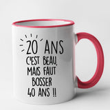 Mug Anniversaire 20 ans Rouge