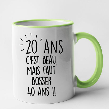 Mug Anniversaire 20 ans Vert