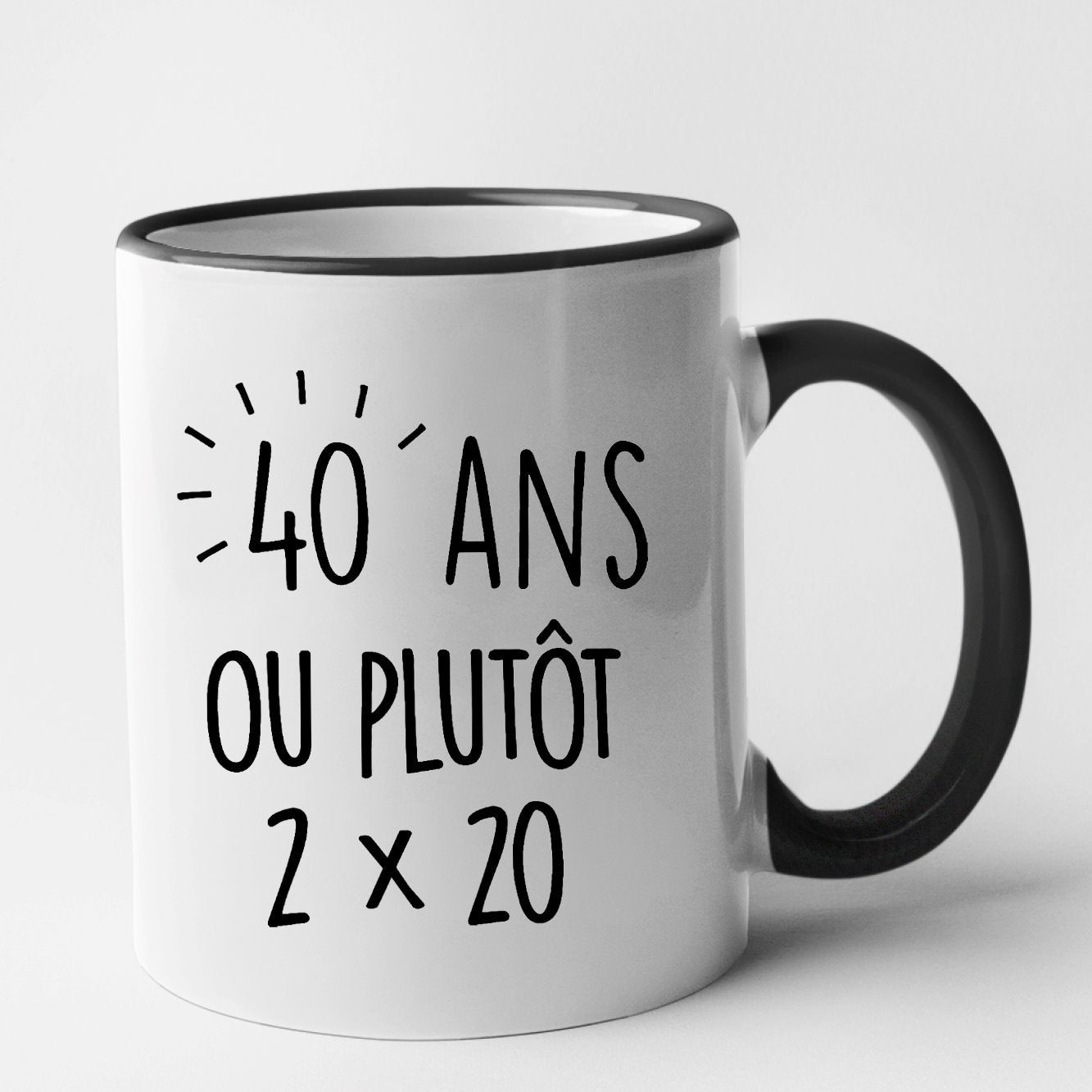 Mug Anniversaire 40 ans Noir