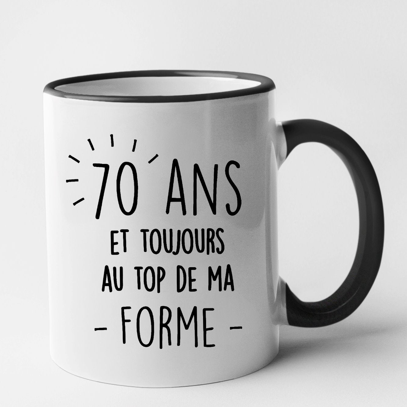 Mug Anniversaire 70 ans Noir