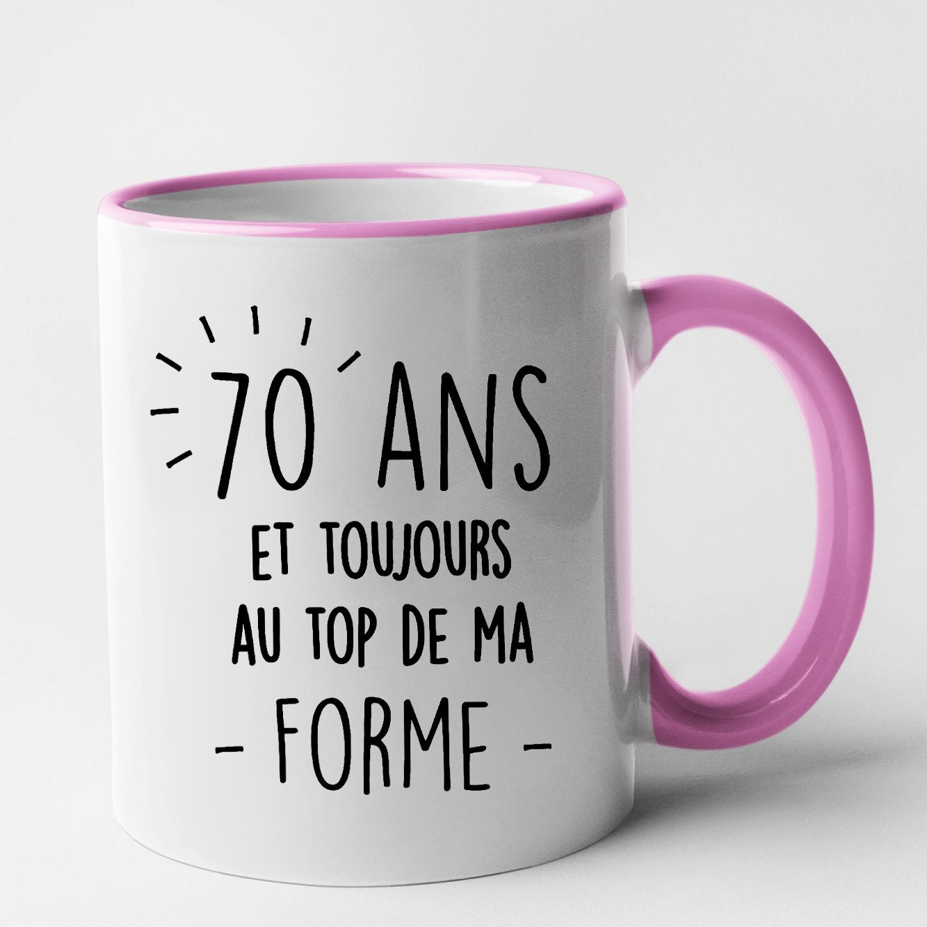 Mug Anniversaire 70 ans Rose