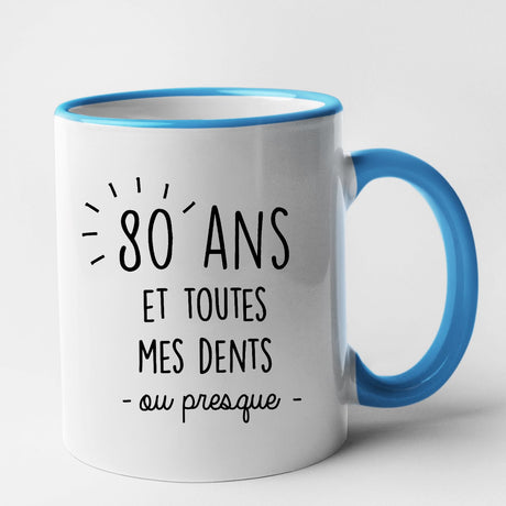 Mug Anniversaire 80 ans Bleu