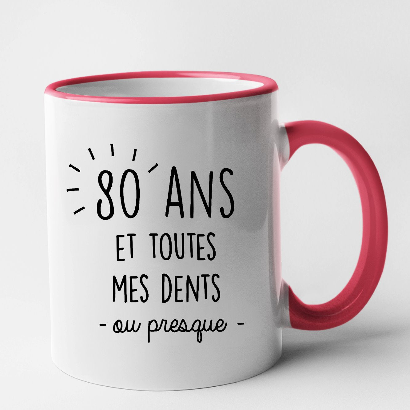 Mug Anniversaire 80 ans Rouge