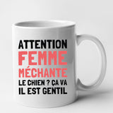 Mug Attention femme méchante Blanc