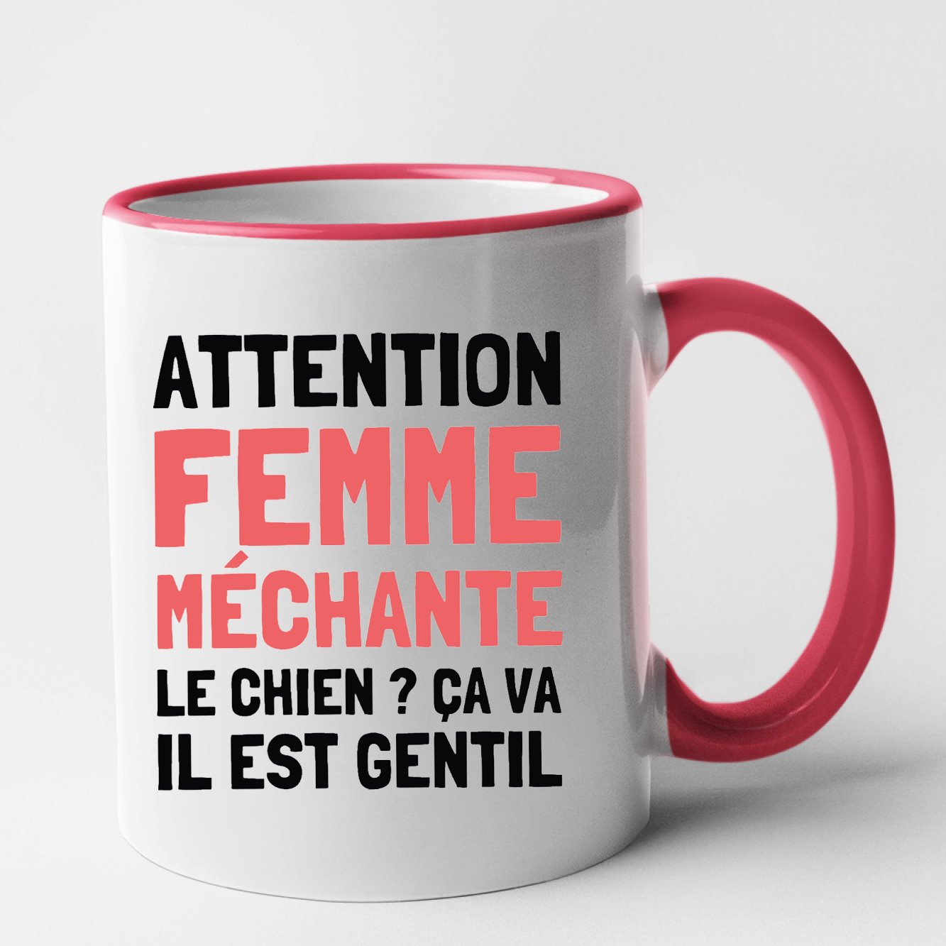 Mug Attention femme méchante Rouge