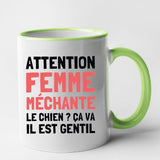 Mug Attention femme méchante Vert