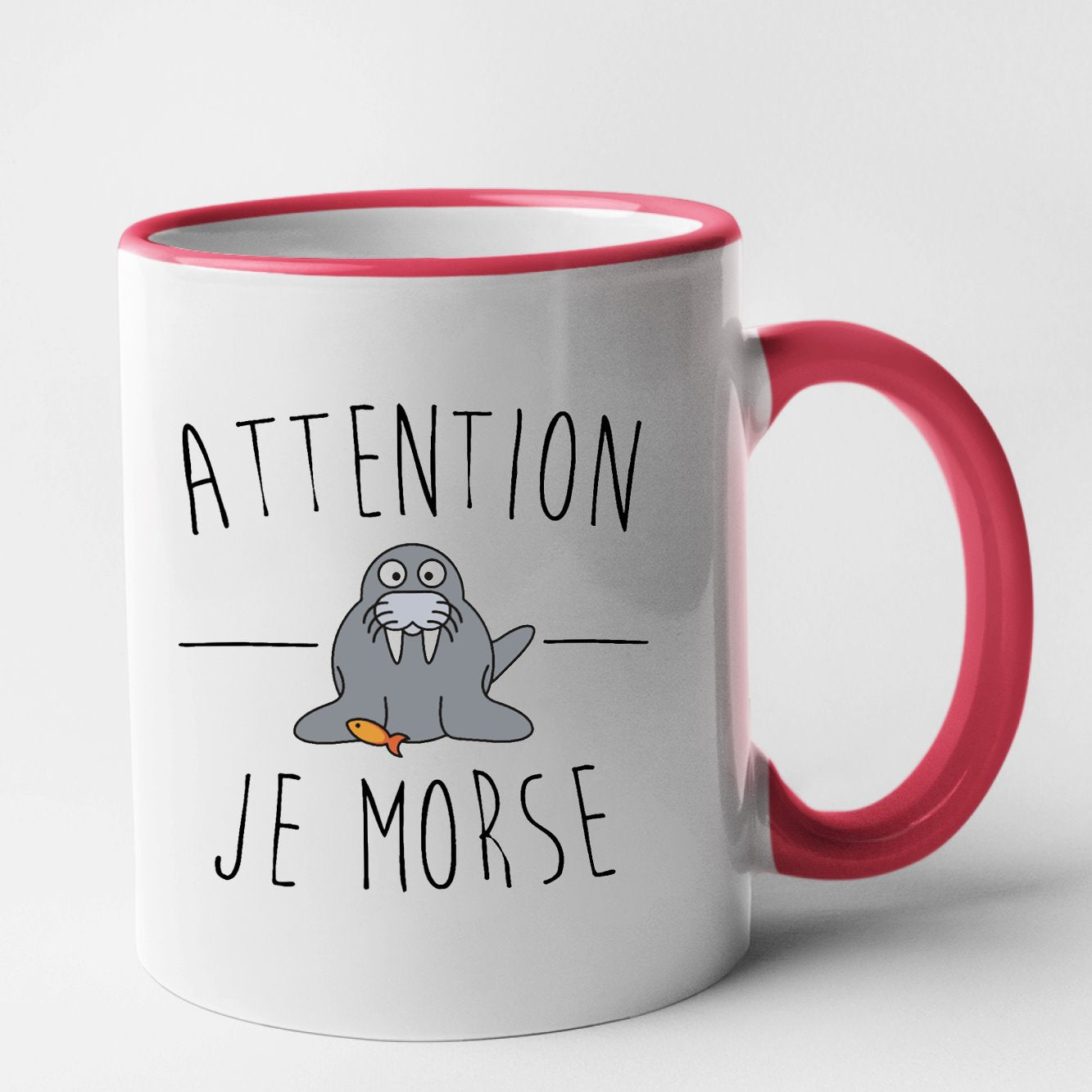 Mug Attention je mords Rouge