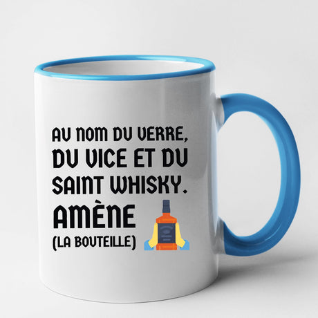 Mug Au nom du verre du vice et du saint whisky Bleu