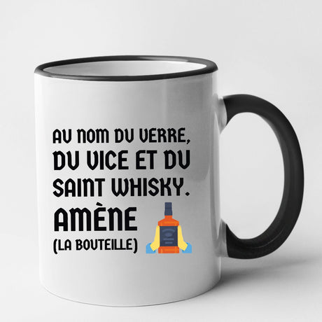 Mug Au nom du verre du vice et du saint whisky Noir