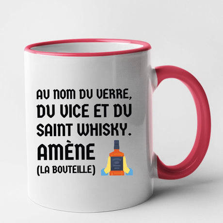 Mug Au nom du verre du vice et du saint whisky Rouge