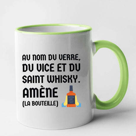 Mug Au nom du verre du vice et du saint whisky Vert