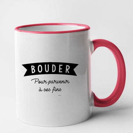 Mug Bouder pour parvenir à ses fins Rouge