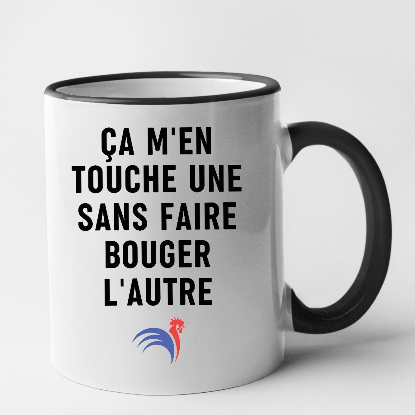 Mug Ça m'en touche une sans faire bouger l'autre Noir