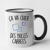 Mug Ça va chier des bulles carrées Noir