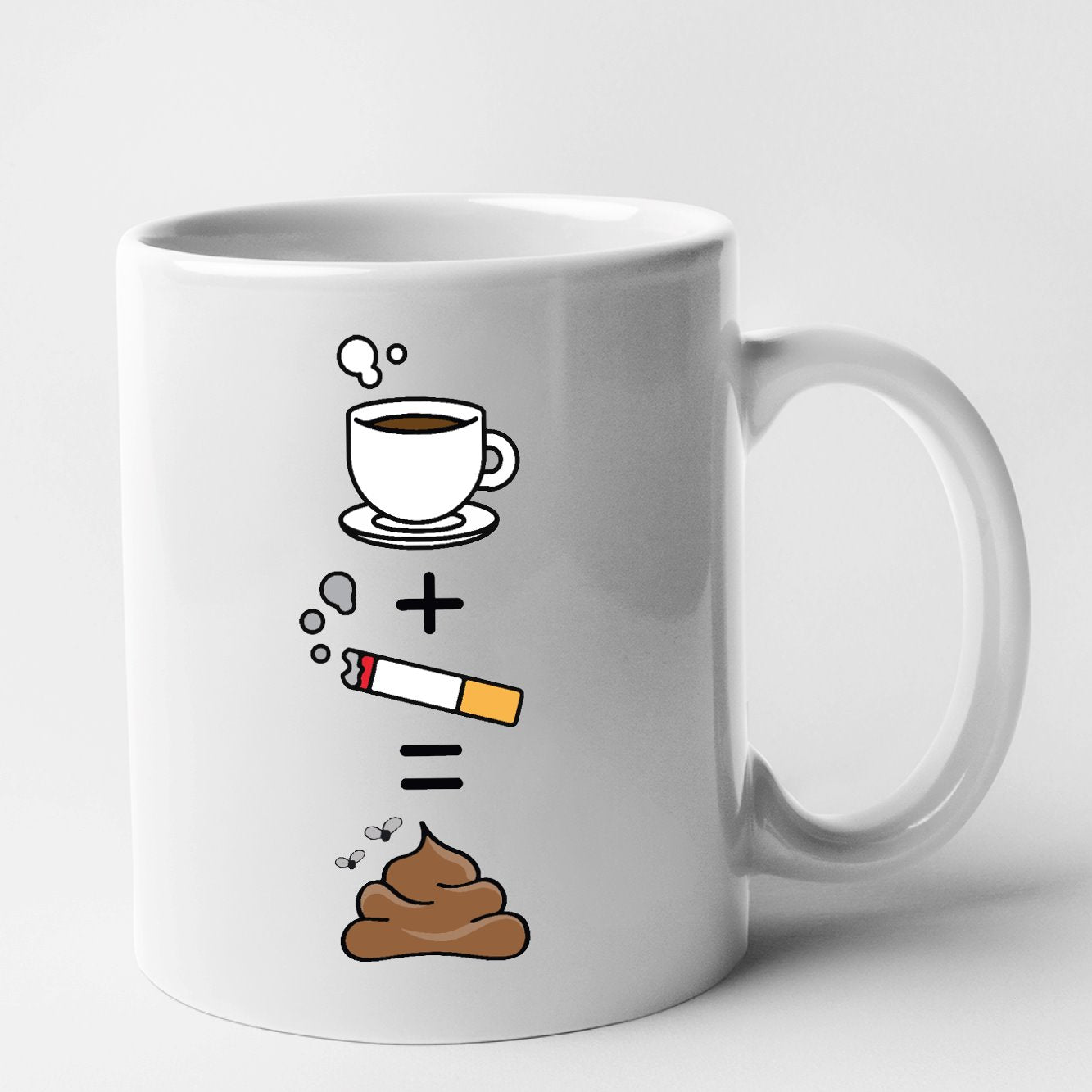 Mug Café clope caca Blanc