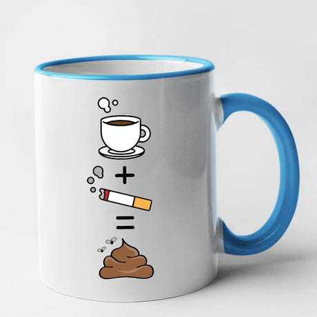 Mug Café clope caca Bleu