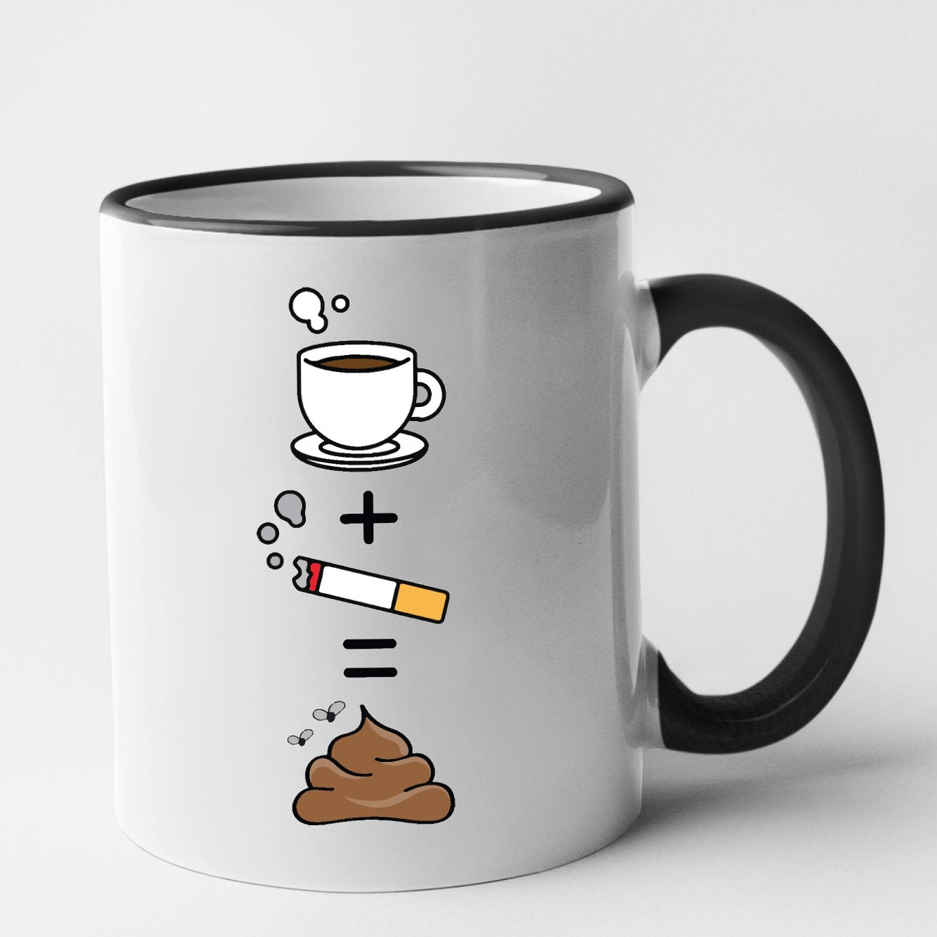 Mug Café clope caca Noir