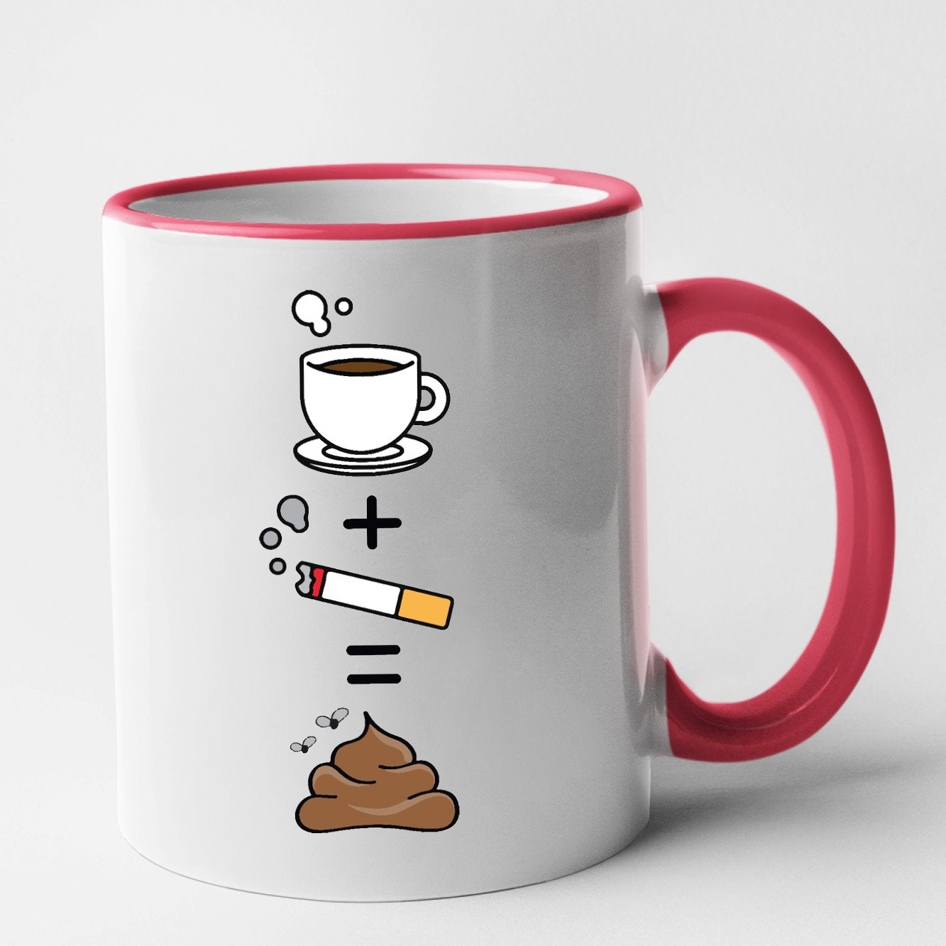 Mug Café clope caca Rouge