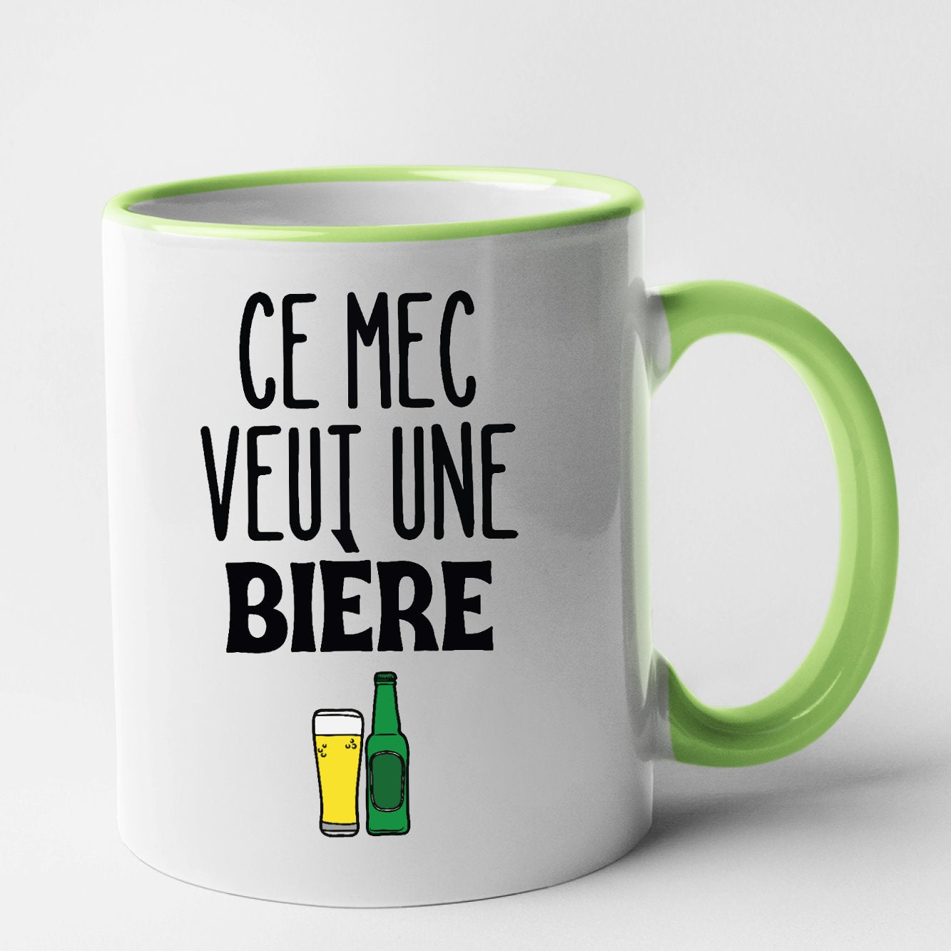 Mug Ce mec veut une bière Vert