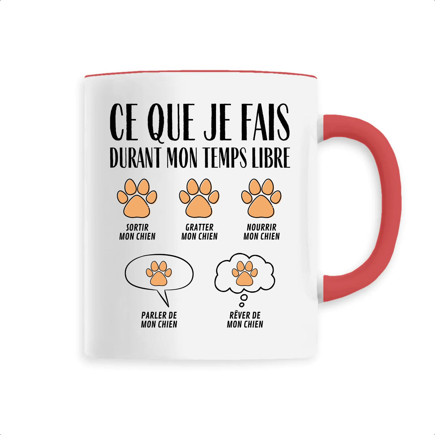 Mug Ce que je fais durant mon temps libre Chien 