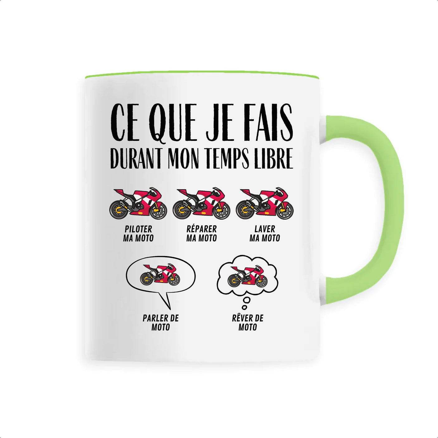 Mug Ce que je fais durant mon temps libre Moto 