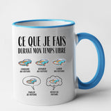 Mug Ce que je fais durant mon temps libre Voiture Bleu