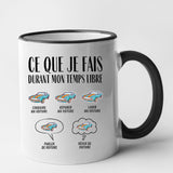 Mug Ce que je fais durant mon temps libre Voiture Noir