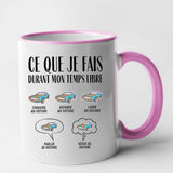 Mug Ce que je fais durant mon temps libre Voiture Rose