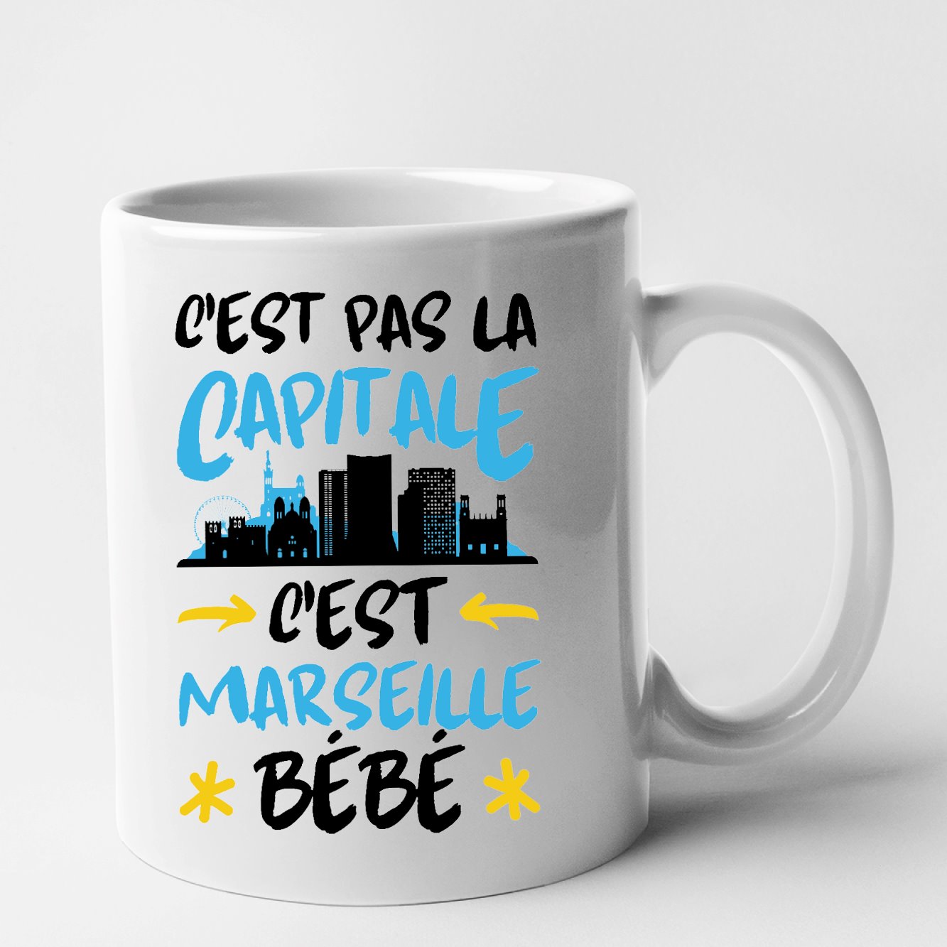 Mug C'est pas la capitale c'est Marseille bébé Blanc