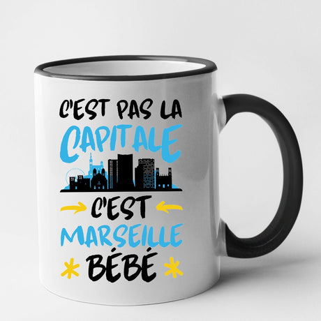 Mug C'est pas la capitale c'est Marseille bébé Noir