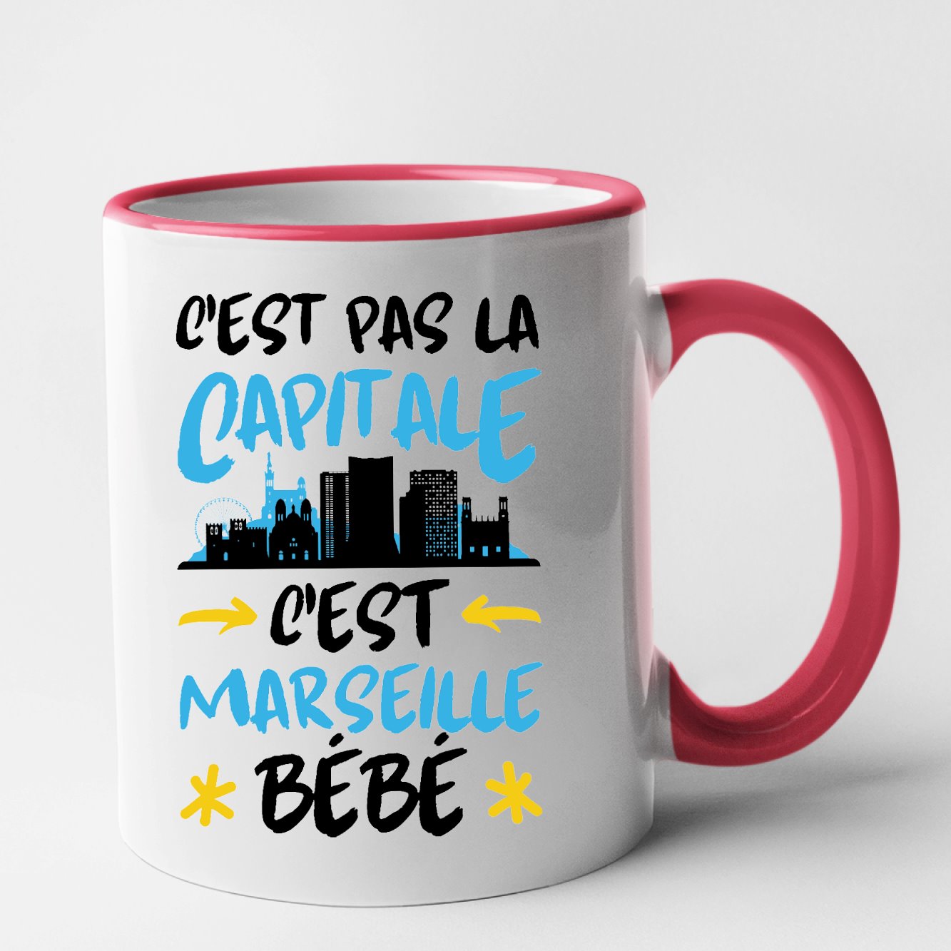 Mug C'est pas la capitale c'est Marseille bébé Rouge