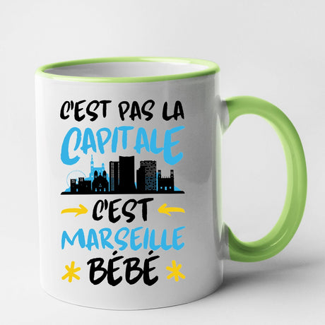 Mug C'est pas la capitale c'est Marseille bébé Vert