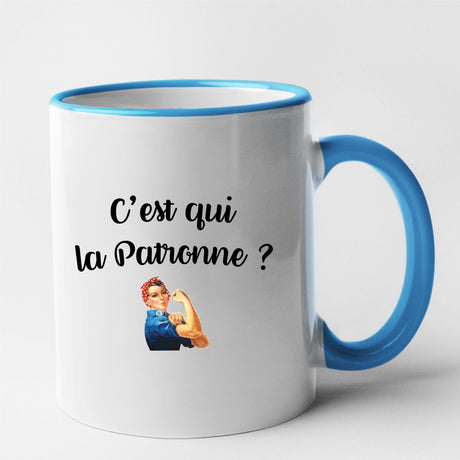 Mug C'est qui la patronne Bleu