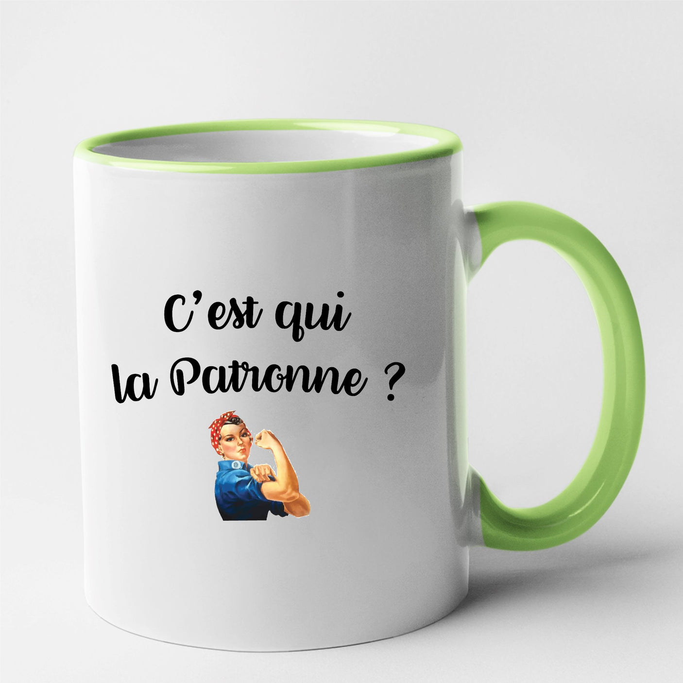 Mug C'est qui la patronne Vert