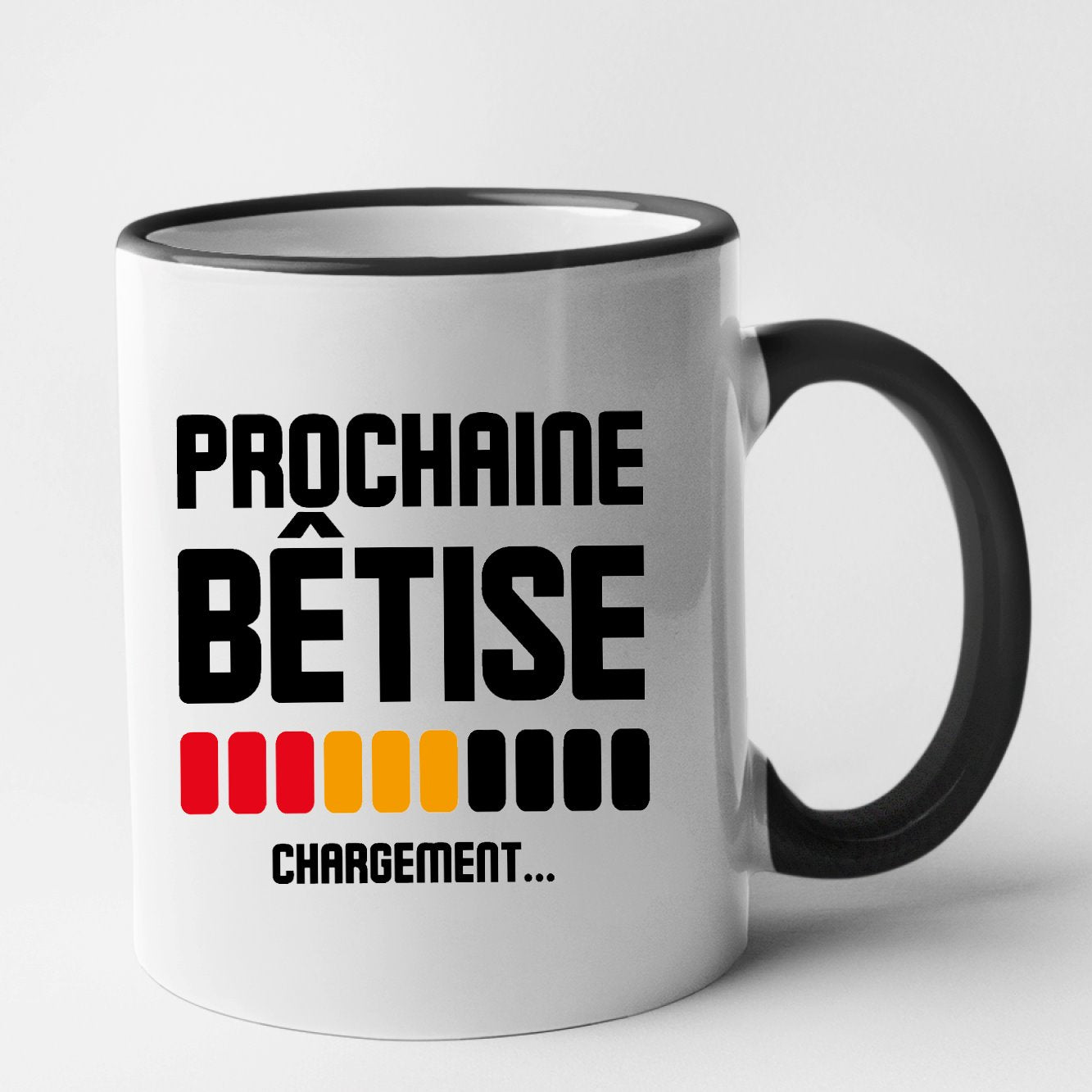 Mug Chargement prochaine bêtise Noir