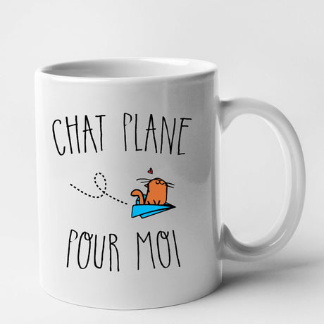 Mug Chat plane pour moi Blanc