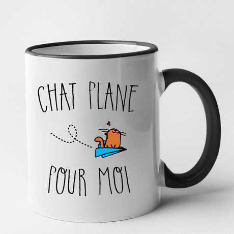 Mug Chat plane pour moi Noir