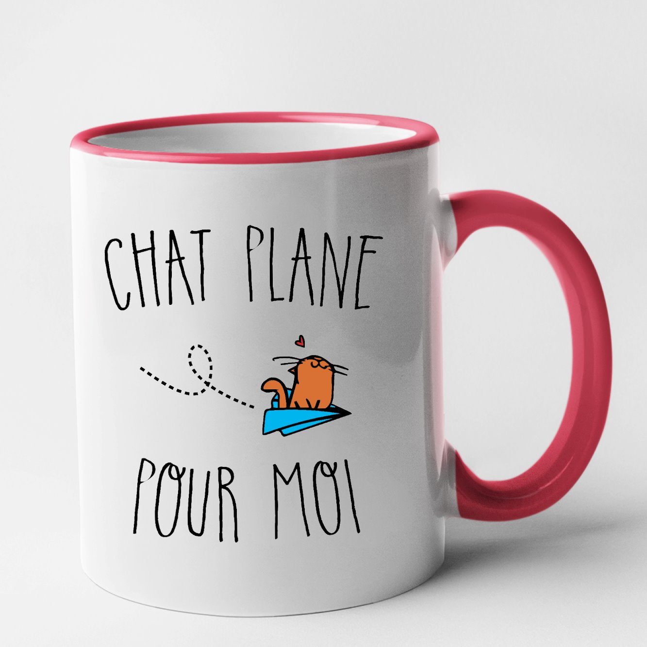 Mug Chat plane pour moi Rouge