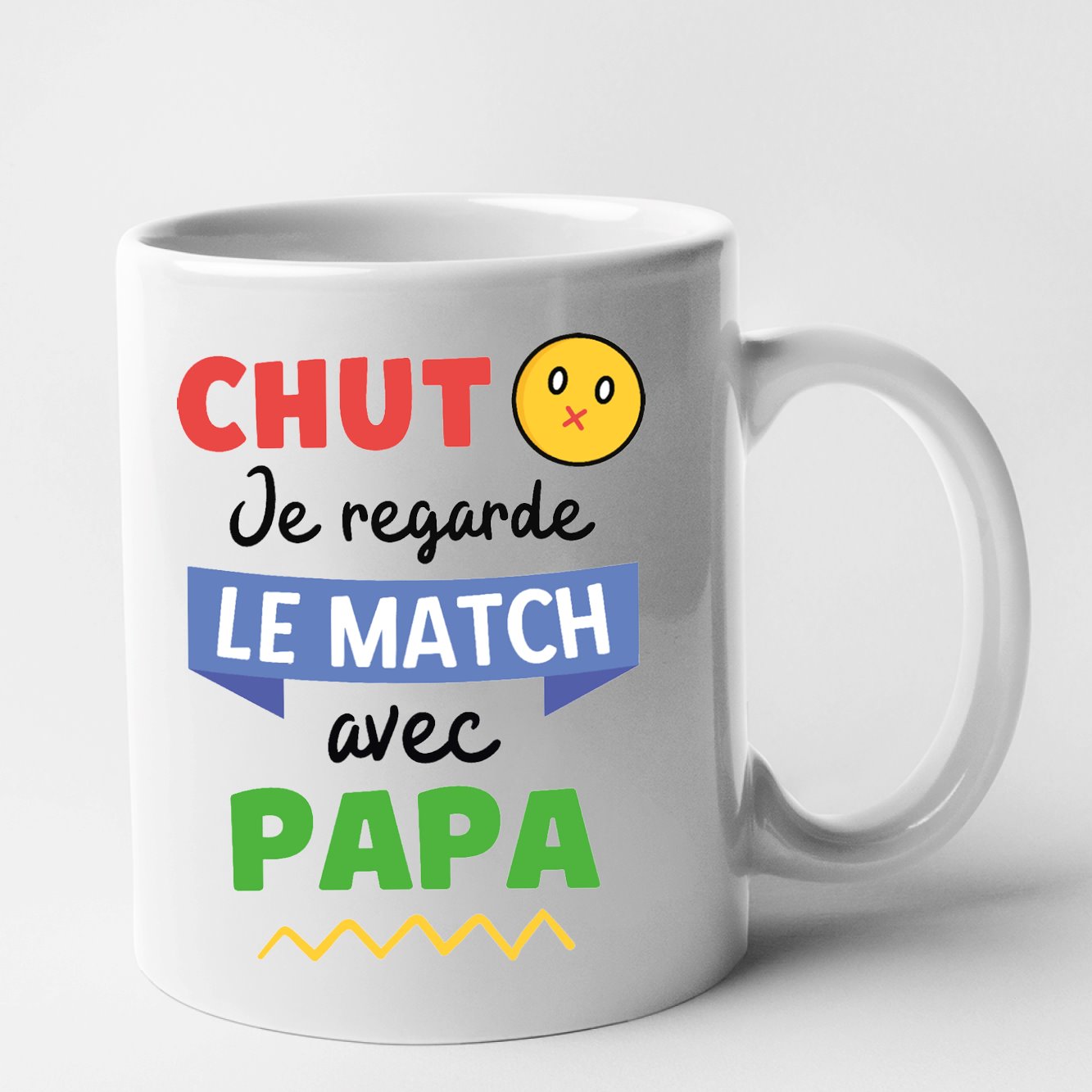 Mug Chut je regarde le match avec papa Blanc