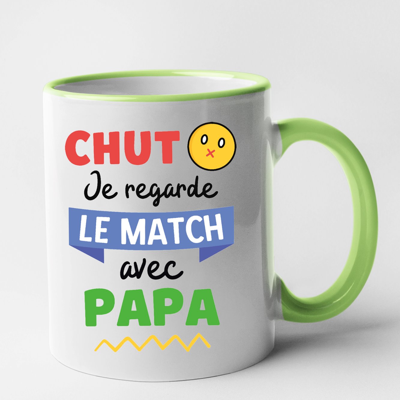 Mug Chut je regarde le match avec papa Vert