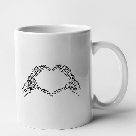 Mug Coeur mains squelette Blanc