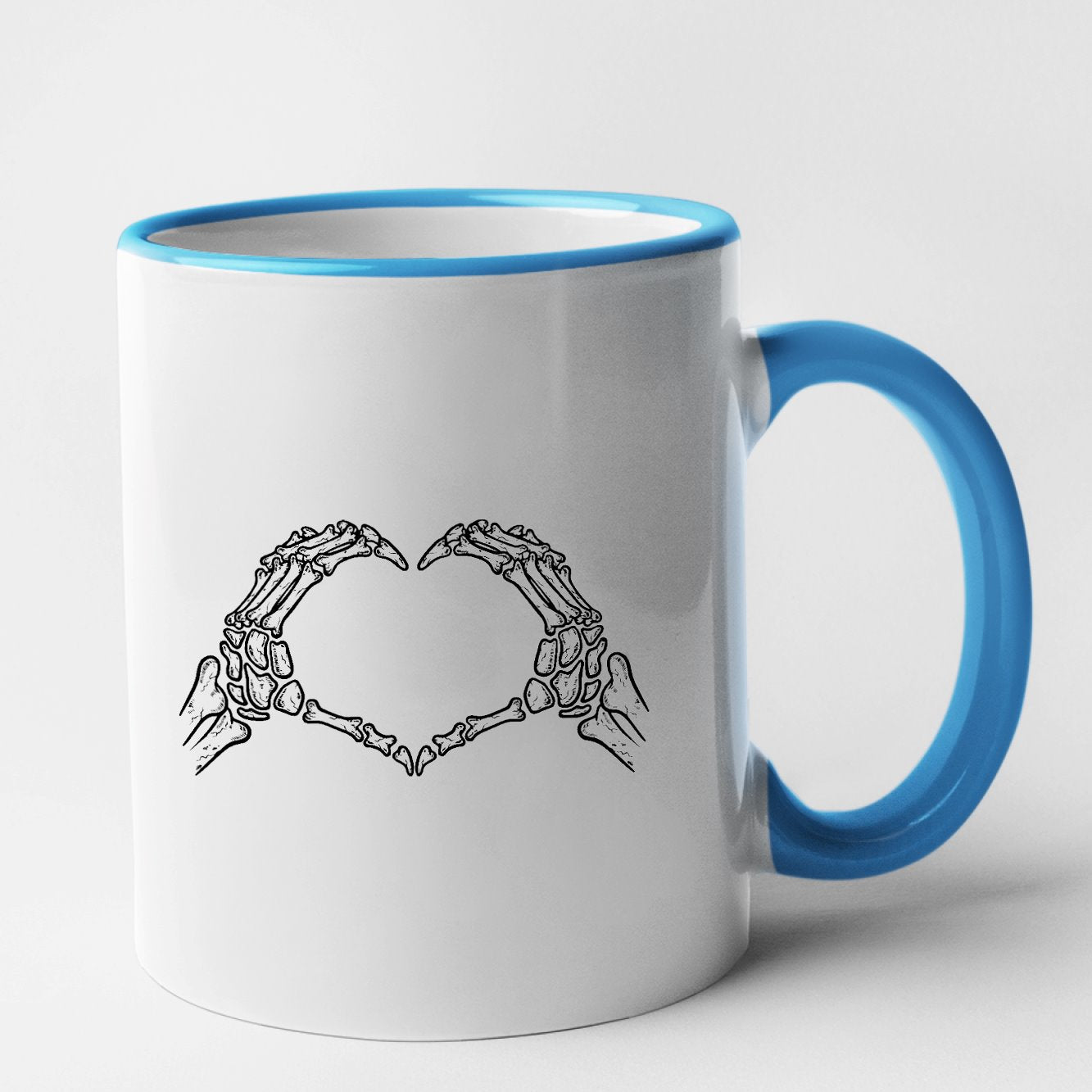 Mug Coeur mains squelette Bleu