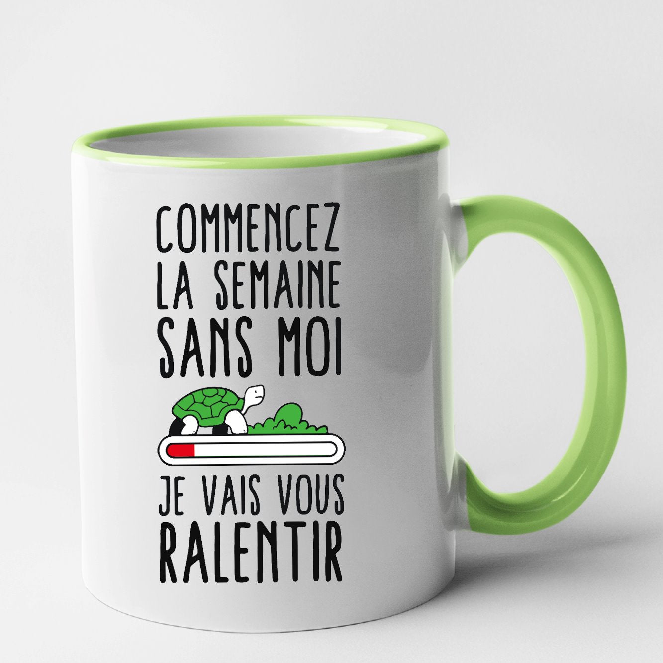 Mug Commencez la semaine sans moi Vert