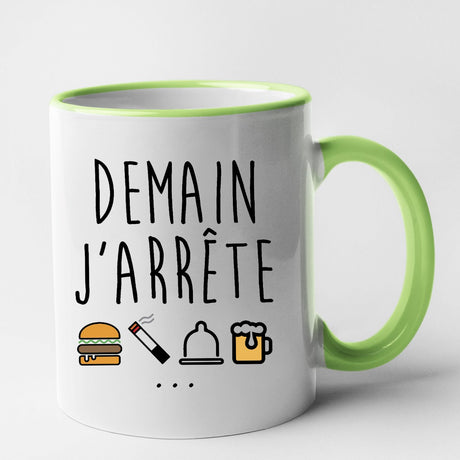 Mug Demain j'arrête Vert