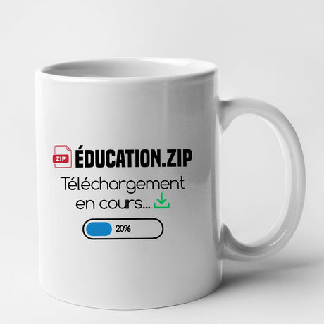 Mug Éducation téléchargement en cours Blanc