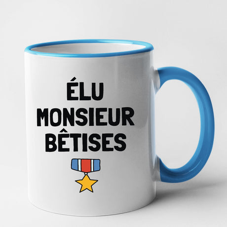 Mug Élu monsieur bêtises Bleu